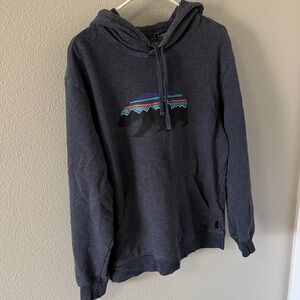 Patagonia Dark Blue Hoodie with Bear Design